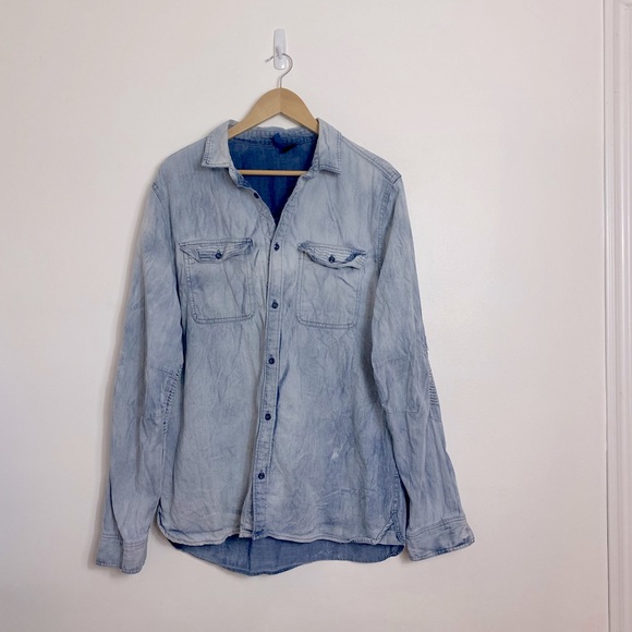 H&M Shirts Hm Mens Denim Button Down Shirt Poshmark